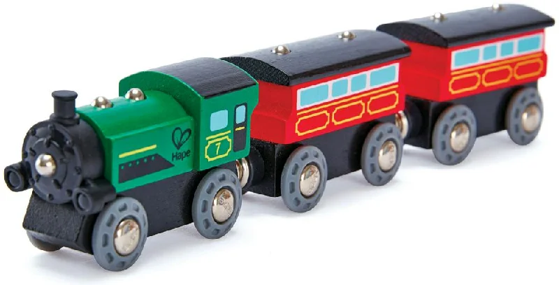 functional wooden toys               Wooden steam train Hape