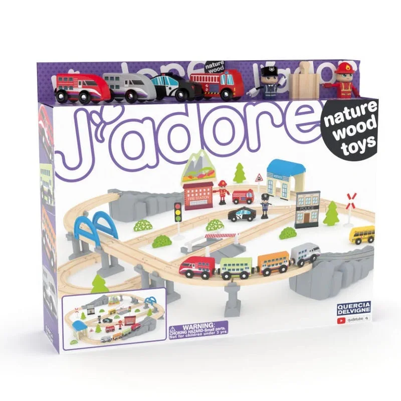 sustainable wooden toys                   J'adore Mega Wooden Train Set