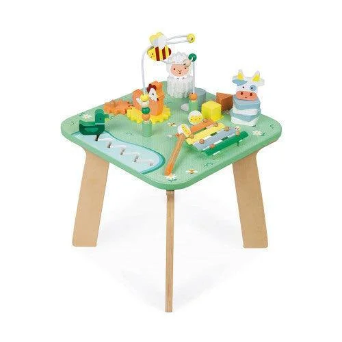 sturdy and long-lasting wooden toys for active play Janod Pretty Meadow Wooden Activity Table sturdy and long-lasting wooden toys for active play Janod Pretty Meadow Wooden Activity Table