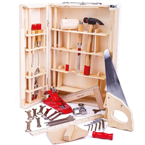 sturdy and long-lasting wooden toys for active play Junior Tool Box - Tool Kit BigJigs sturdy and long-lasting wooden toys for active play Junior Tool Box - Tool Kit BigJigs
