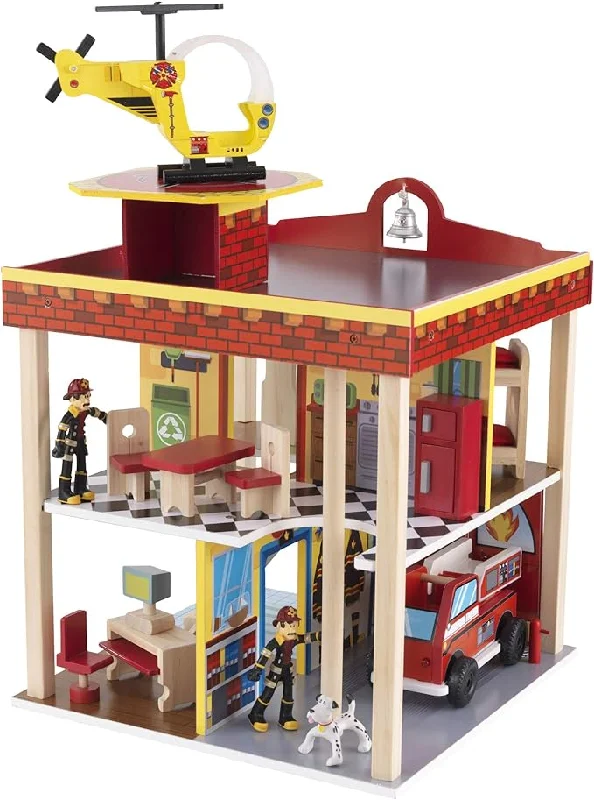 vibrant and colorful wooden toys for toddlers                   KidKraft Fire Station Set