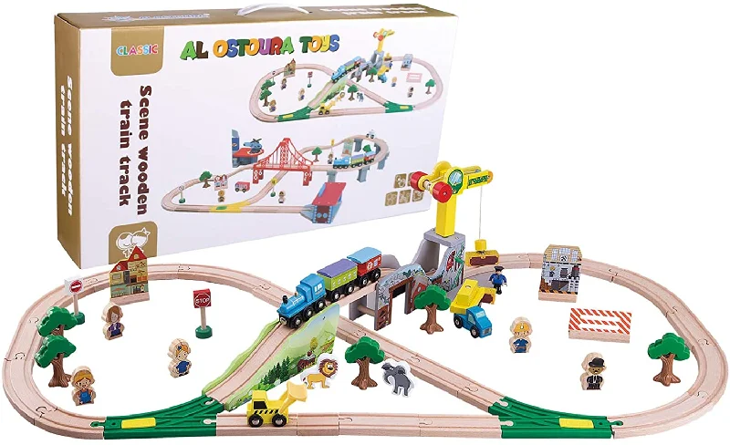 engaging and educational wooden toys                  kids wooden scence train track