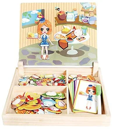 detailed wooden toys                 Kitchen Dress Up intelligence magnetic board