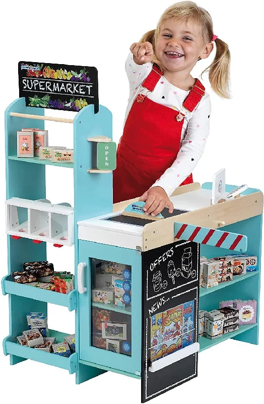 skillfully made wooden toys               Klein 9391 Wooden Supermarket Play Centre