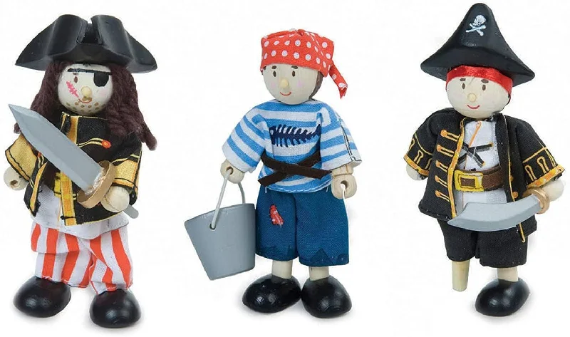 handcrafted wooden toys                  Le Toy Van Wooden Pirates Collection Budkins Gift Pack
