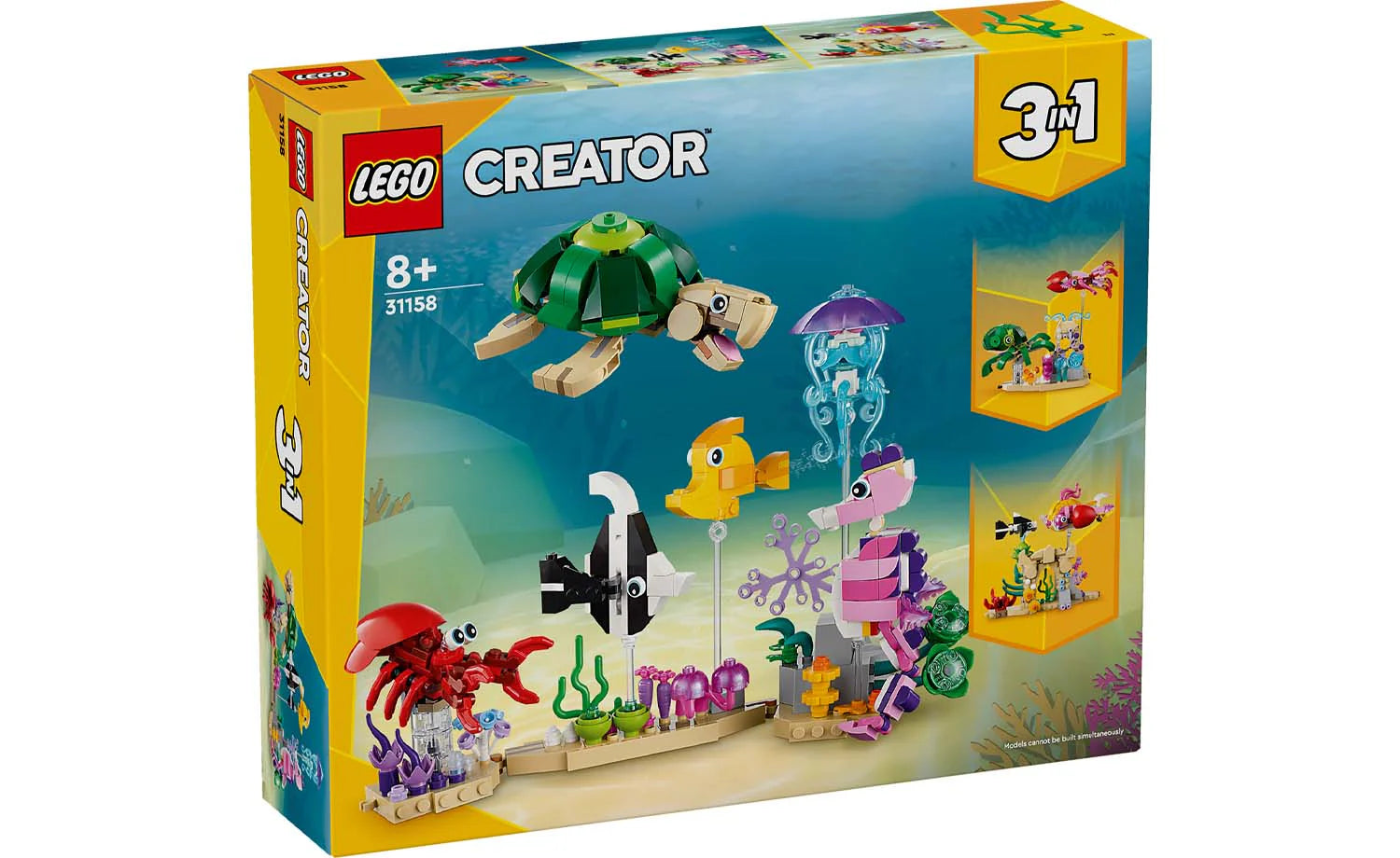 Intricately designed LEGOLEGO® Creator 31158 3-in-1 Sea Animals