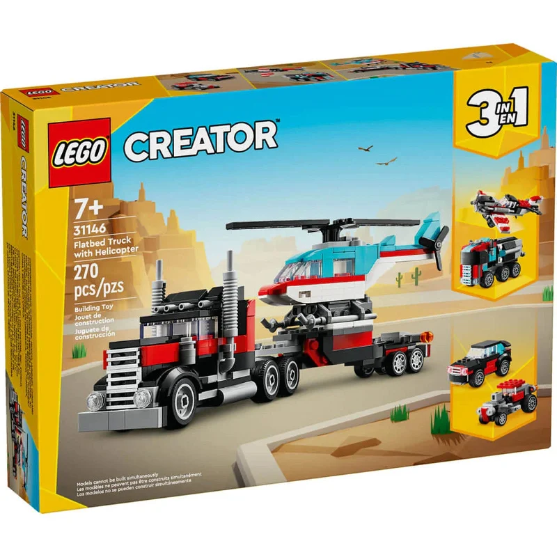 Inspiring future engineers LEGOLEGO® Creator Flatbed Truck With Helicopter Building Set 31146 Inspiring future engineers LEGOLEGO® Creator Flatbed Truck With Helicopter Building Set 31146