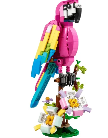 Finely detailed LEGO structuresLego Exotic Pink Parrot 3in1 creator 31144
