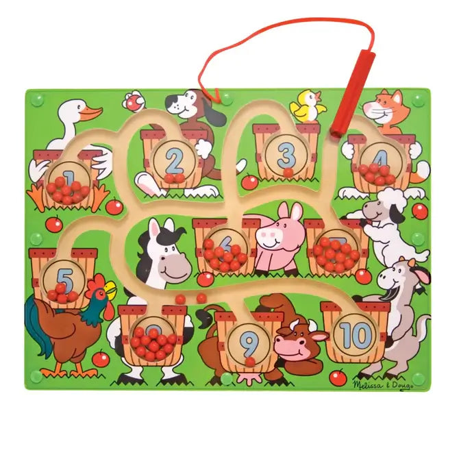 robust and durable wooden toys that withstand the test of time                   Magnetic Number Maze