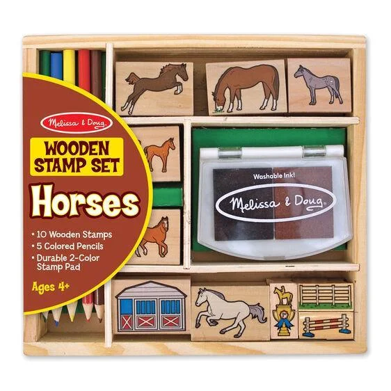 historically inspired wooden toys that teach history                   Melissa & Doug 12410 Wooden Stamp Set - Horses