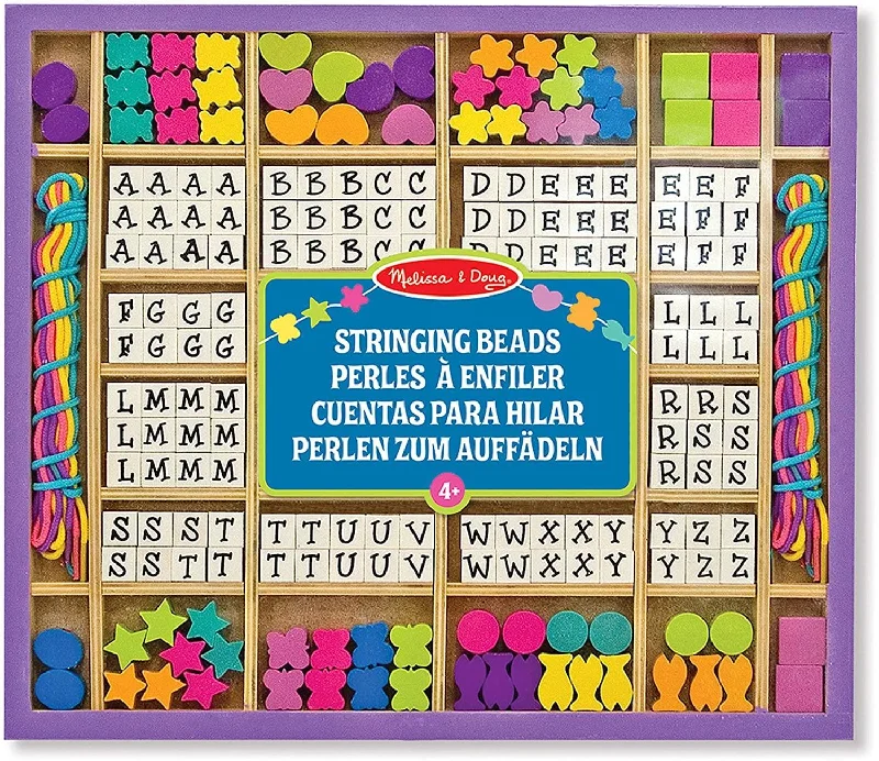 playful wooden toys                  Melissa & Doug 13774 Created by Me! Alphabet Beads Wooden Bead Kit