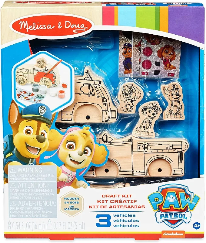 safe and non-toxic wooden toys for babies                   Melissa & Doug 33266 PAW Patrol Wooden Vehicles Craft Kit