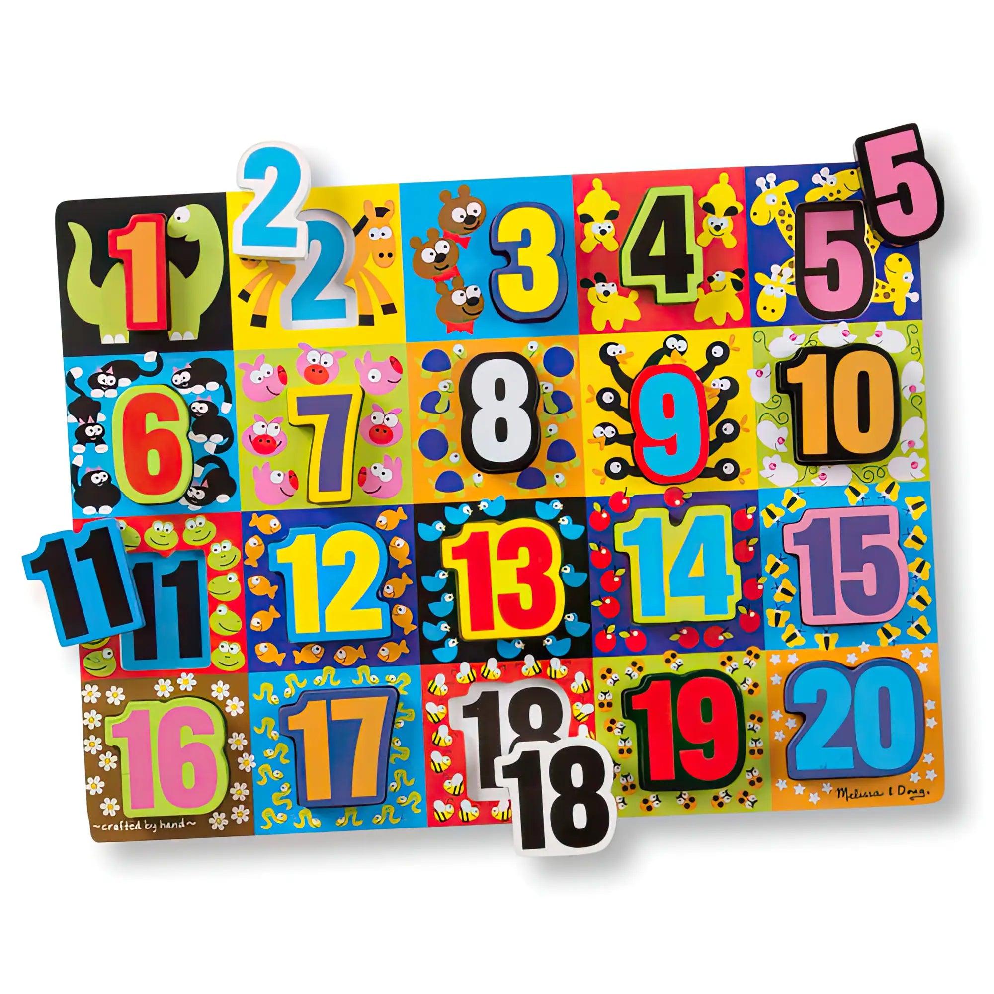 tactile wooden toys                   Melissa & Doug 13832 Jumbo Numbers Wooden Chunky Puzzle