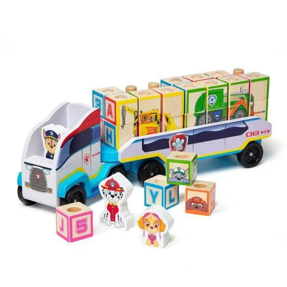 traditional wooden toys                   Melissa & Doug PAW Patrol Wooden ABC Block Truck