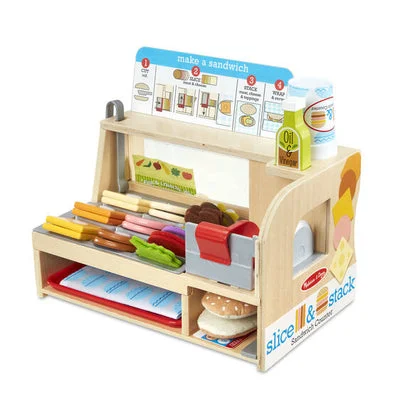 detailed wooden toys                 Melissa & Doug Slice & Stack Sandwich Counter