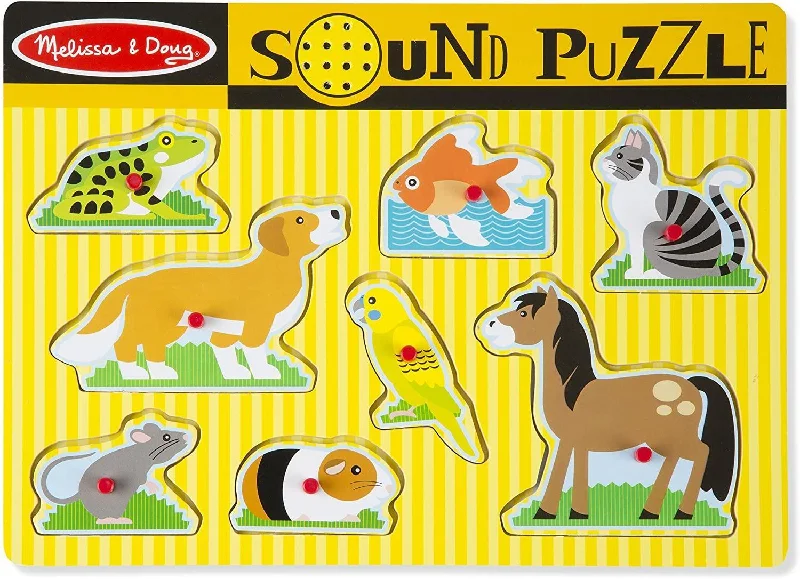enchanting wooden toys for children                   Melissa & Doug 10730 Pets Wooden Sound Puzzle