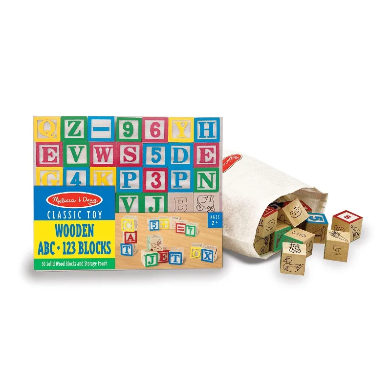 detailed wooden toys                 Melissa & Doug 11900 Wooden ABC/123 Blocks