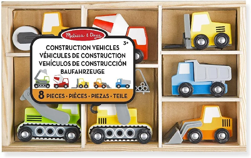 playful wooden toys                  Melissa & Doug Wooden Construction Site Vehicles