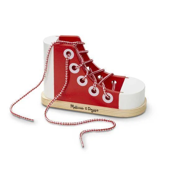 engaging and educational wooden toys                  Melissa & Doug Wooden Lacing Shoe