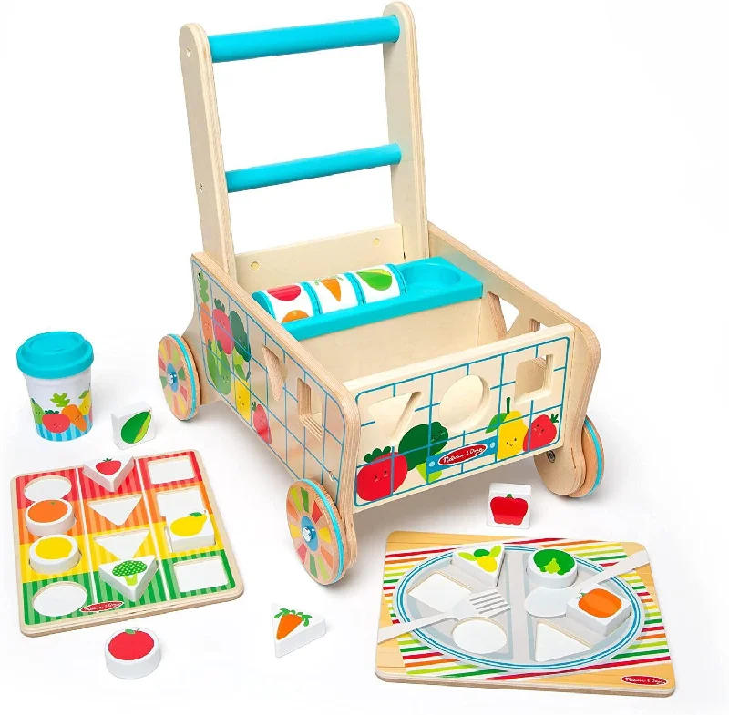 durable wooden toys                  Melissa & Doug Wooden Shape Sorting Grocery Cart