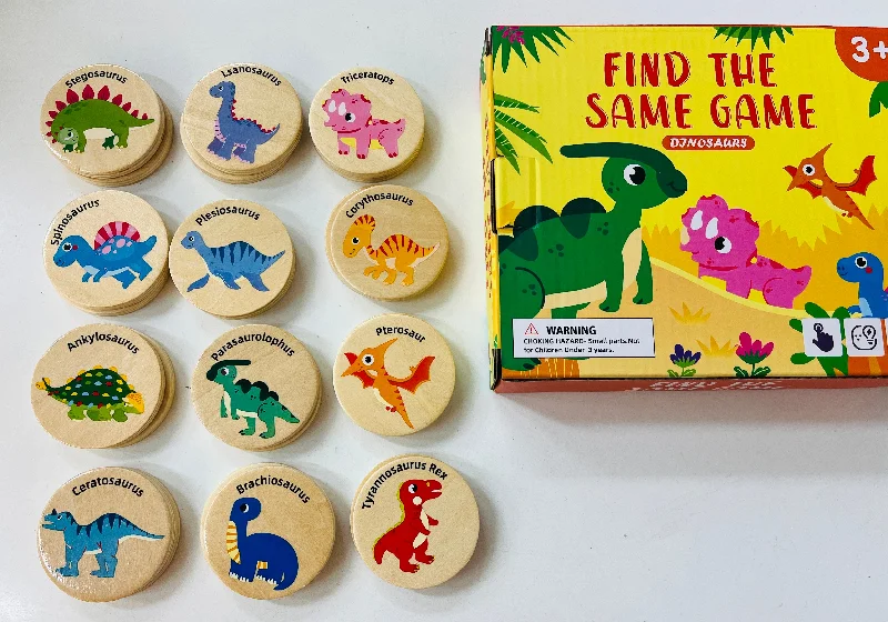 eco-conscious wooden toys                 Memory Match Dinosaur