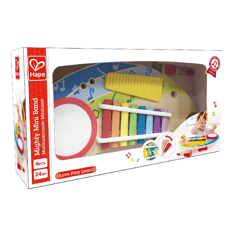 functional wooden toys               Mighty Mini Band Wooden Hape