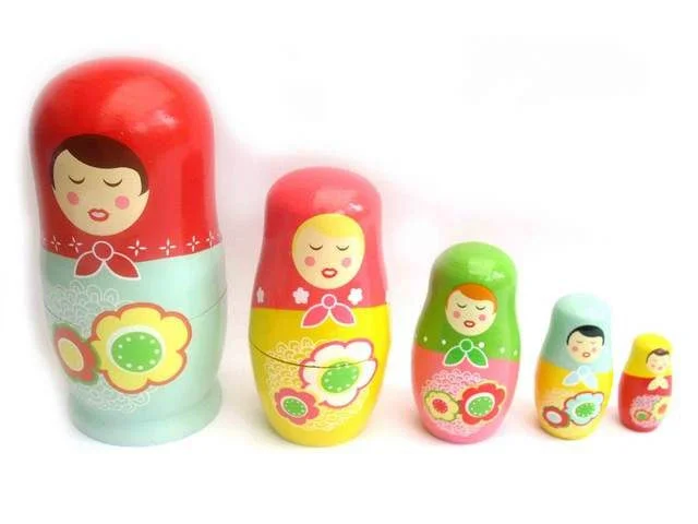 sturdy and safe wooden toys                 Nesting Dolls Irina and friends