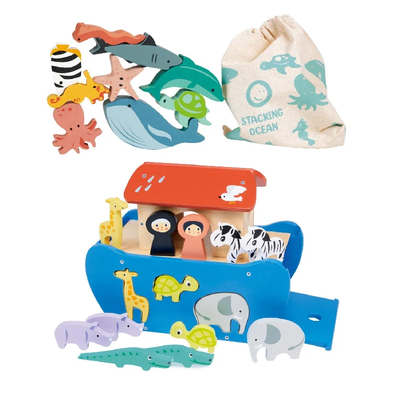 eco-conscious wooden toys                 Noah's Sorting and Stacking Bundle