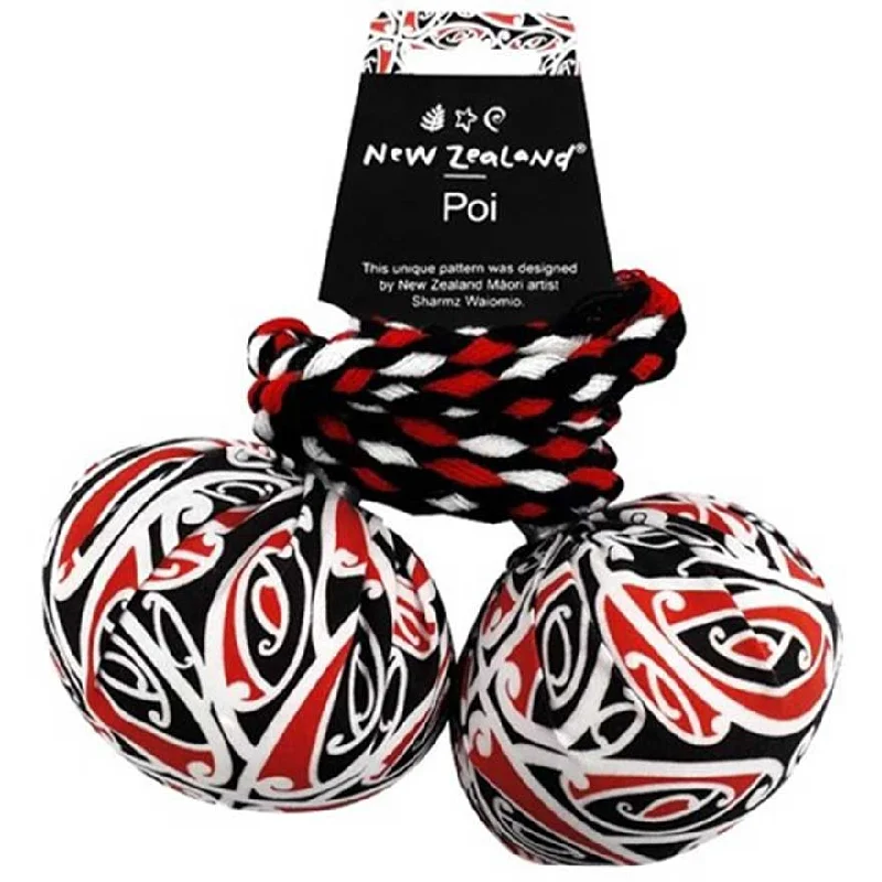 robust and child-safe wooden toys for all ages                   Patterned Poi Red