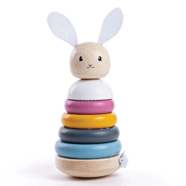 engaging and educational wooden toys                  Rabbit Stacking Rings - BigJigs