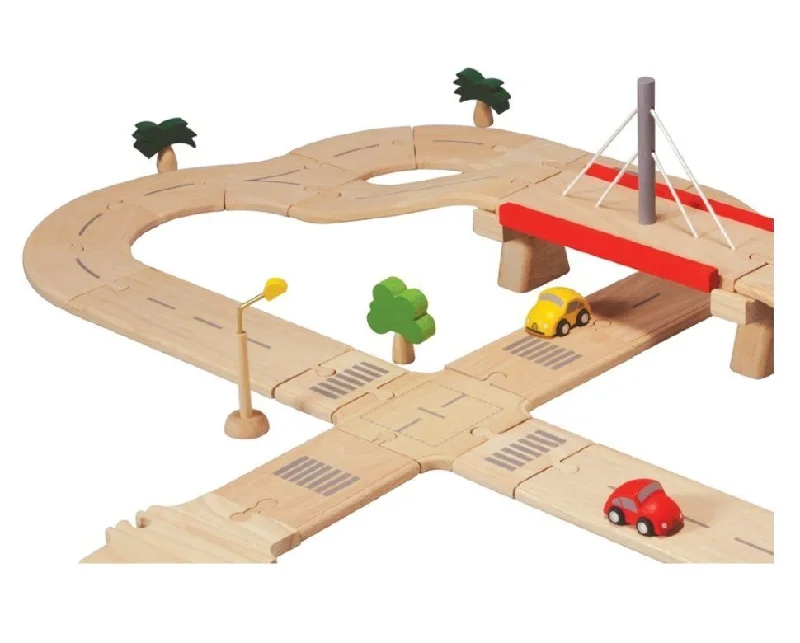 non-toxic wooden toys                   Road System (Deluxe) - Plan Toys