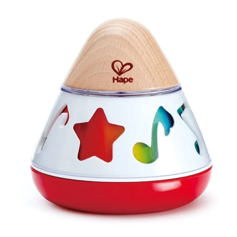 sturdy and long-lasting wooden toys for active play                   Rotating Music Box Hape