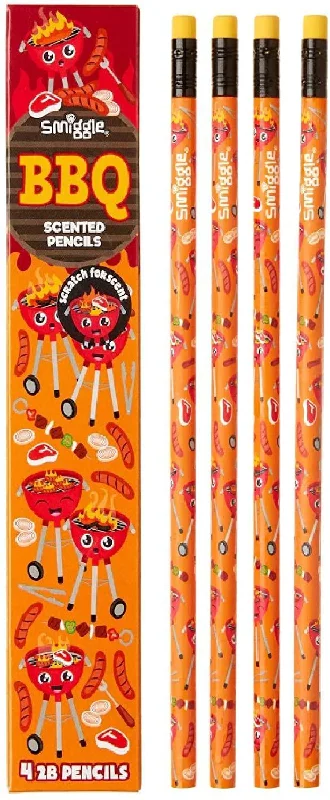 engaging wooden toys                   SMIGGLE BBQ Scented Pencil Pack X4 Scented HB Wooden With Eraser Top