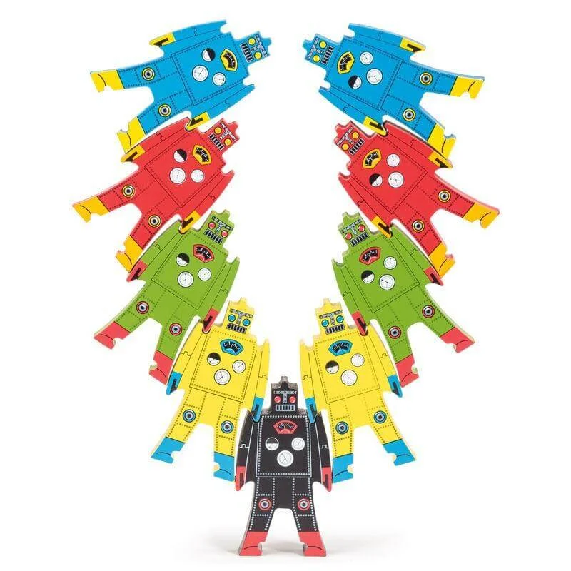 intricately designed wooden toys                 Stacking Robots