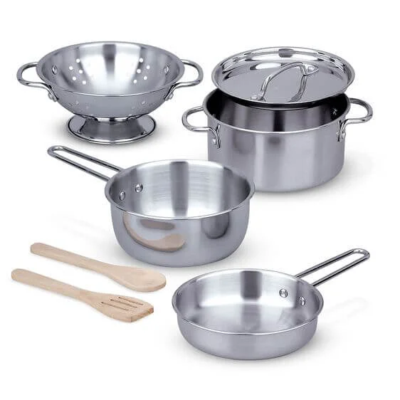 intricately designed wooden toys Stainless Steel Pots & Pans Play Set Melissa and Doug intricately designed wooden toys Stainless Steel Pots & Pans Play Set Melissa and Doug