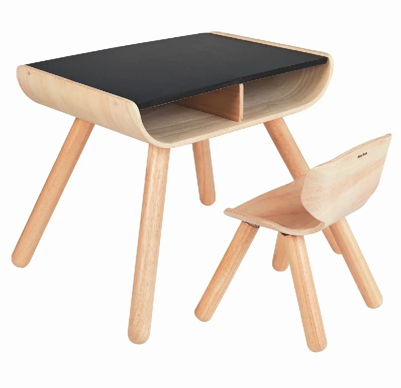 eco-friendly wooden toys made from sustainable materials Table And Chair - Plan Toys (Black) eco-friendly wooden toys made from sustainable materials Table And Chair - Plan Toys (Black)