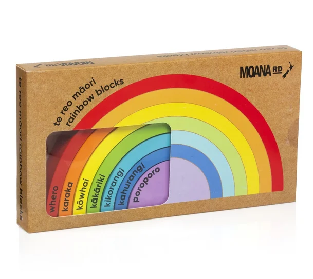 charming wooden toys                   Te Reo Rainbow Blocks Wooden
