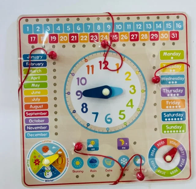 enchanting wooden toys for toddlers                   Wooden Calendar and Clock
