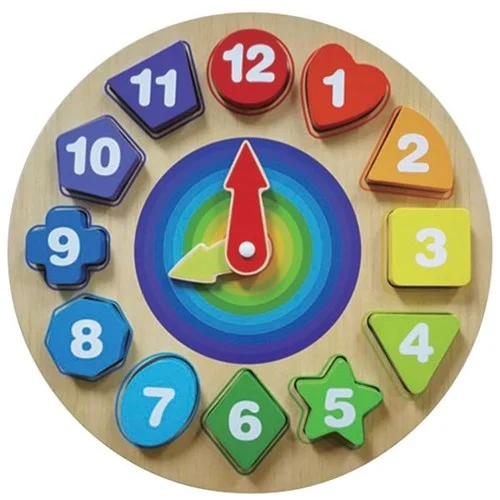 detailed wooden toys                 Wooden Clock With Shaped Numbers