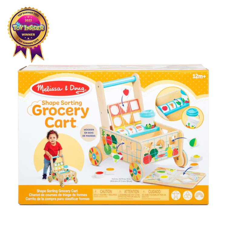 imaginative wooden toys                  Wooden Shape Sorting Grocery Cart Melissa & Doug