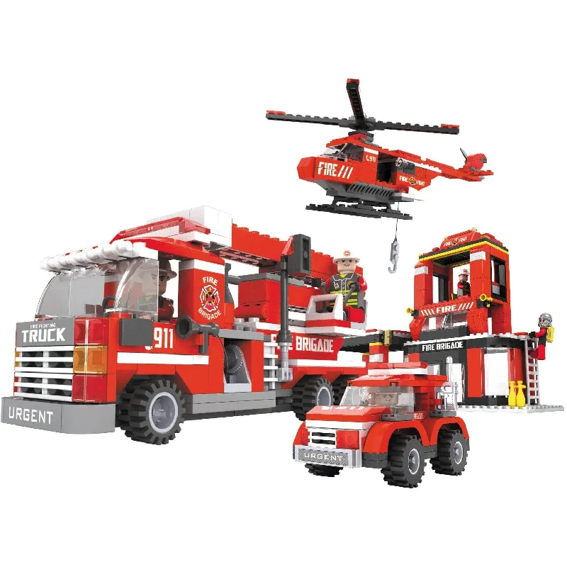 naturally finished and non-toxic wooden toys XL FIRE SET WITH FIRE ENGINE & HELICOPTER - Plan Toys naturally finished and non-toxic wooden toys XL FIRE SET WITH FIRE ENGINE & HELICOPTER - Plan Toys