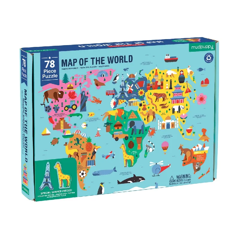 Entertaining games 78 pc Geography Puzzle – Map of World