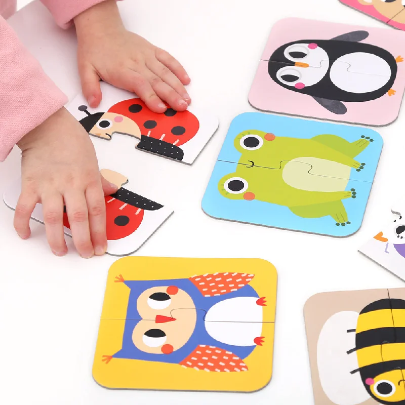 Thought-provoking puzzles Banana Panda "Animals" On-the-Go Puzzle Halves