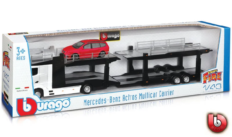 High-quality toy cars Bburago 1:43 Str Fire Mercedes-Benz Actros Multicar Carrier Pack of 1 - Assorted Colors High-quality toy cars Bburago 1:43 Str Fire Mercedes-Benz Actros Multicar Carrier Pack of 1 - Assorted Colors