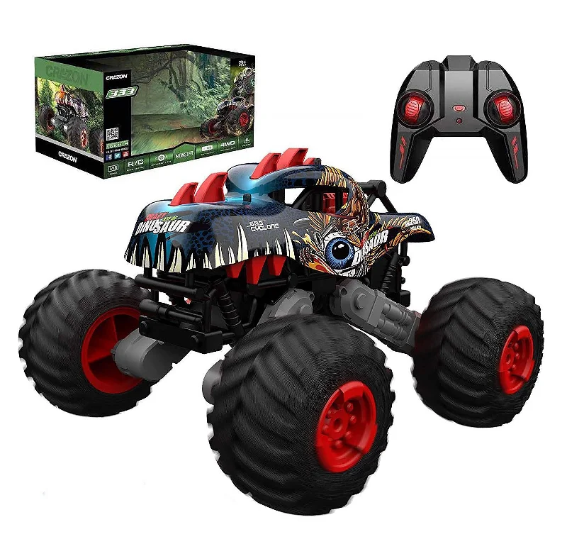 Realistic toy carsBig Wheel Tyrannosaurus Dinosaur RC Monster Truck - Blue