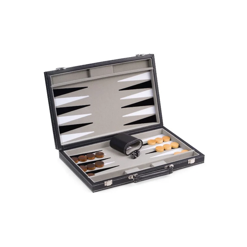Educational games Black Leatherette Backgammon Set