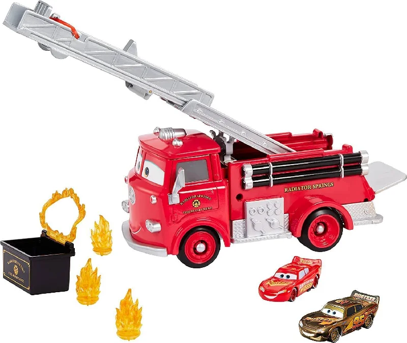 Durable toysDisney Cars McQueen Toys Stunt & Splash Red Firetruck