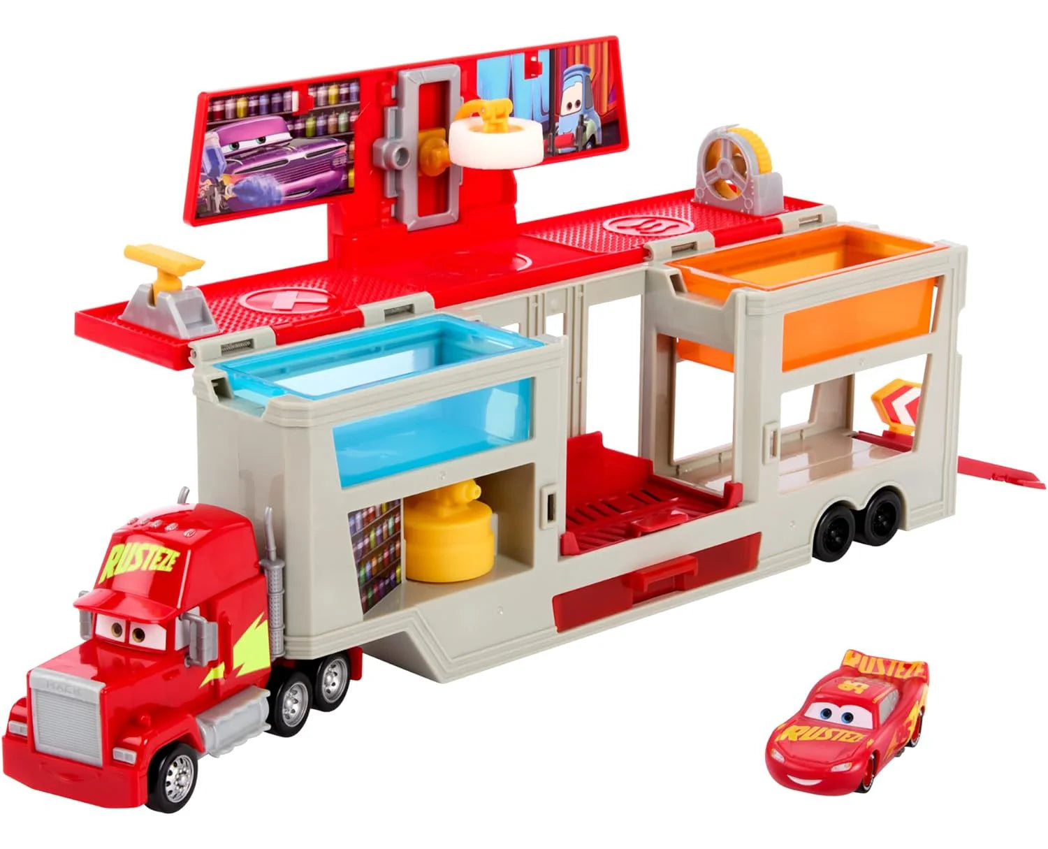 Enthusiastic toysCARS Mack Official Mobile Paintshop Colour Changing Truck Playset