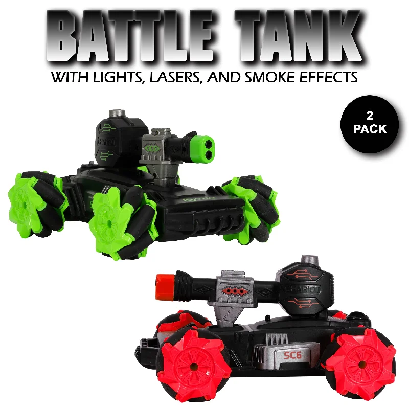 Playful toys Contixo SC6 RC Remote Control Combat Battle Tank 1:24 Scale - 2 Pack
