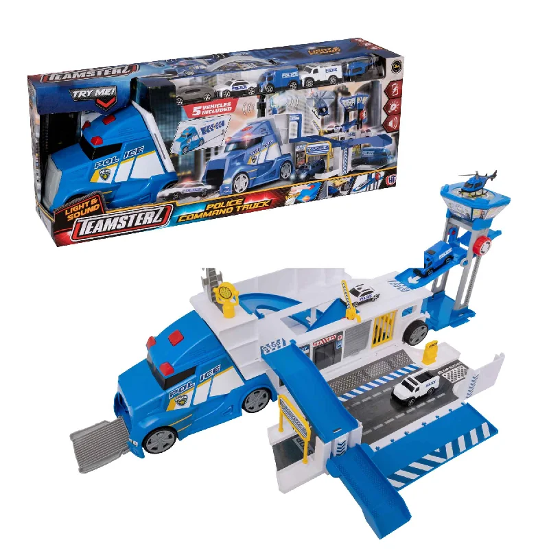Enthusiastic toysTeamsterz Police Command Toy Truck | Includes 5 Cars